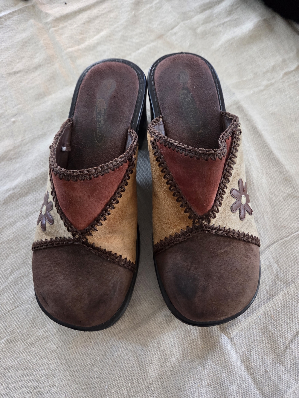 Y2K Lower East Side Women’s Multicolor Suede Slip-On Clogs